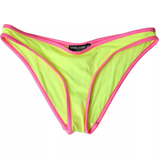 Dolce & Gabbana Yellow Pink Nylon Bikini Bottom