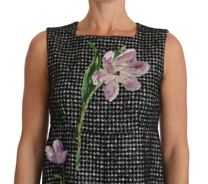  - Elegant Gray Mini A-Line Dress with Purple Tulip