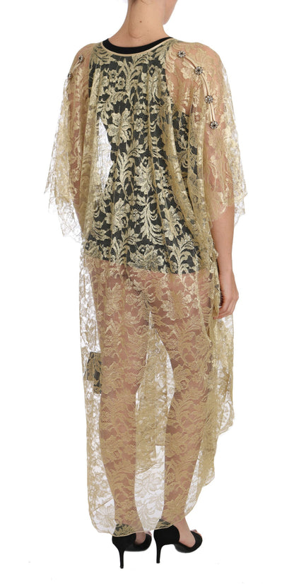  - Golden Floral Lace Kaftan Sundress