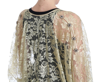  - Golden Floral Lace Kaftan Sundress