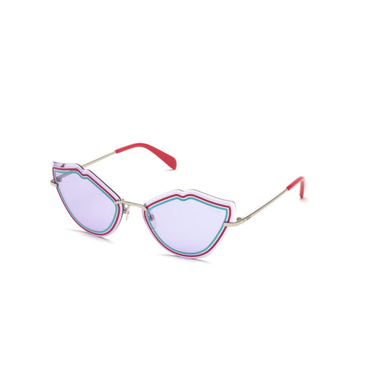 Emilio Pucci Women’s Sunglasses – Grey Metal Frame with Purple Lenses, 64mm