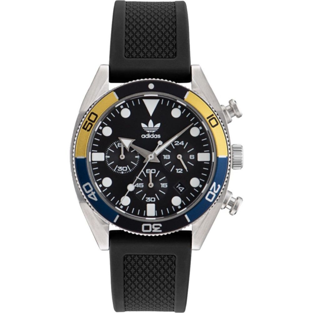 Adidas Black Silicone Quartz Sports Watch