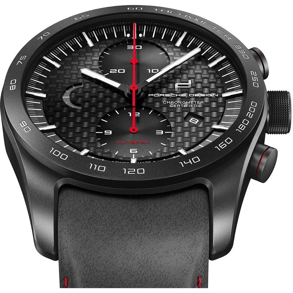 Porsche Design Chronotimer Series 1 Flyback – Black Leather & Titanium