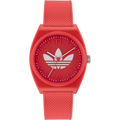 Adidas Red Silicone Quartz Sports Watch