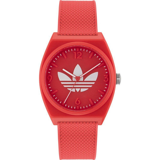 Adidas Red Silicone Quartz Sports Watch