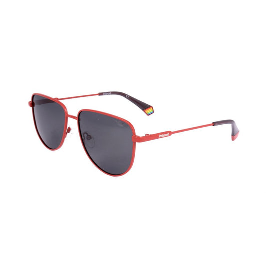 Polaroid Orange Stainless Steel Sunglasses – Stylish Unisex Design with Grey Lenses, 56mm