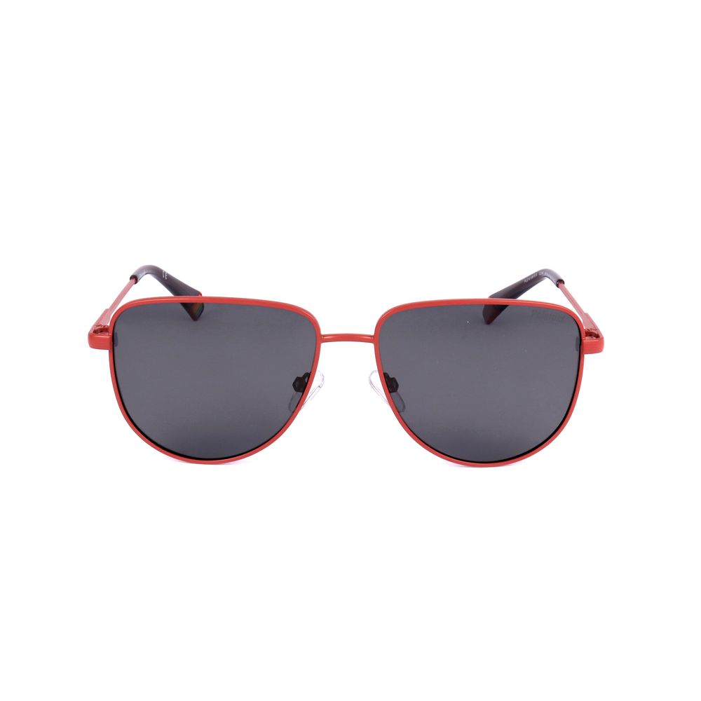 Polaroid Orange Stainless Steel Sunglasses – Stylish Unisex Design with Grey Lenses, 56mm