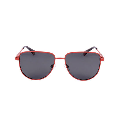Polaroid Orange Stainless Steel Sunglasses – Stylish Unisex Design with Grey Lenses, 56mm