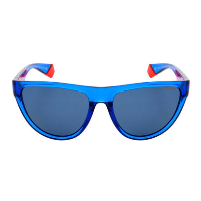 Polaroid Women's Sunglasses – Blue Resin Square Frame, 56mm
