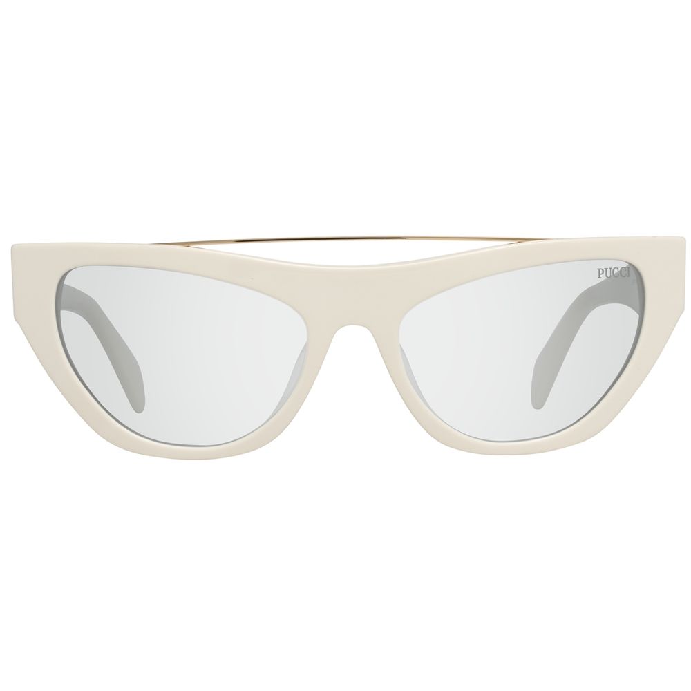 Emilio Pucci Women’s Sunglasses – White Metal Frame with Gradient Lenses, 55mm