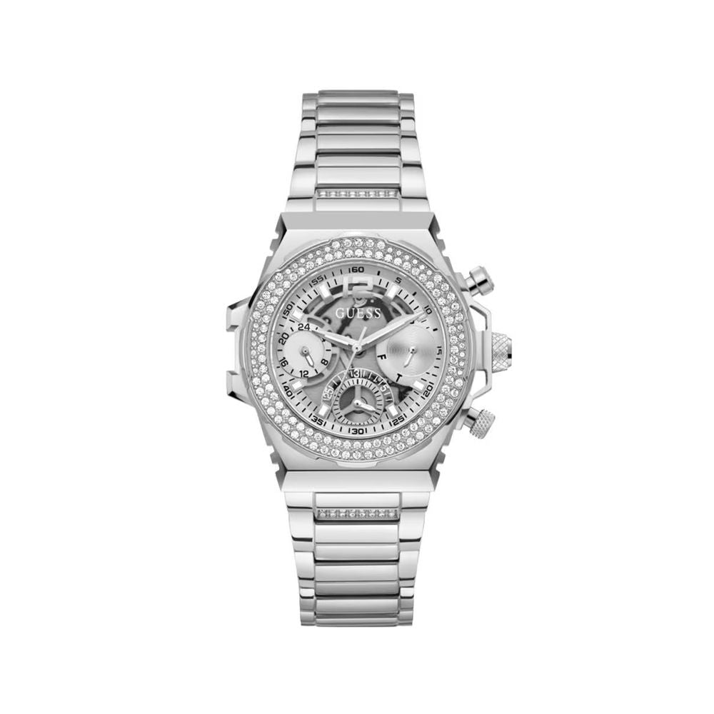 Guess Men’s Multifunction Watch, Grey Dial, Stainless Steel Bracelet
