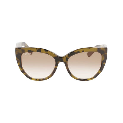 Ferragamo Women’s Sunglasses – Brown Acetate Frame, 56mm