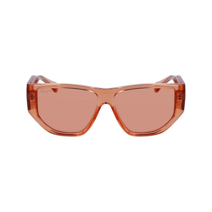 Ferragamo Unisex Sunglasses – Orange Injected Frame with Pink Lenses, 56mm