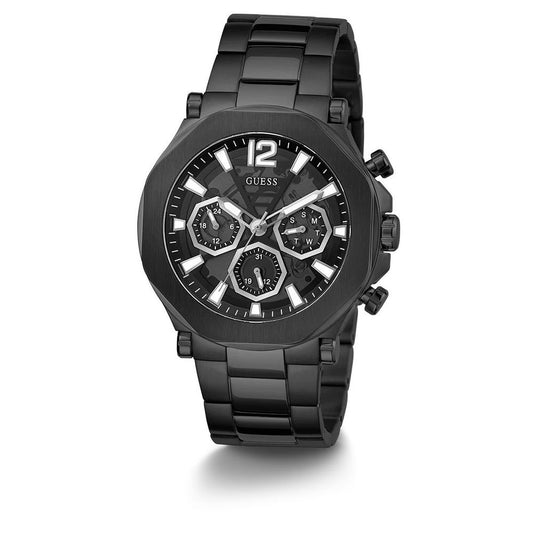 Guess Men's Black Stainless Steel Analog Watch