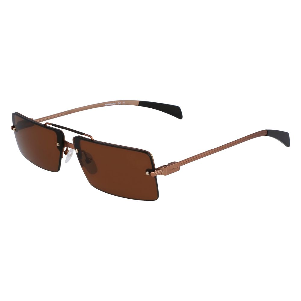 Ferragamo Yellow Metal Unisex Sunglasses