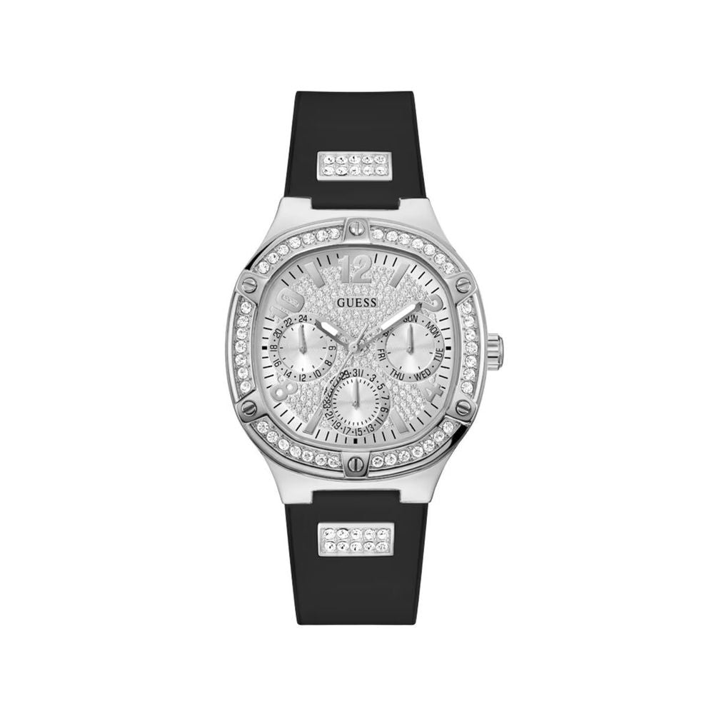 Guess Men’s Watch, Grey Dial, Black Silicone Strap
