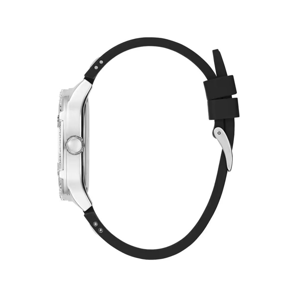 Guess Men’s Watch, Grey Dial, Black Silicone Strap