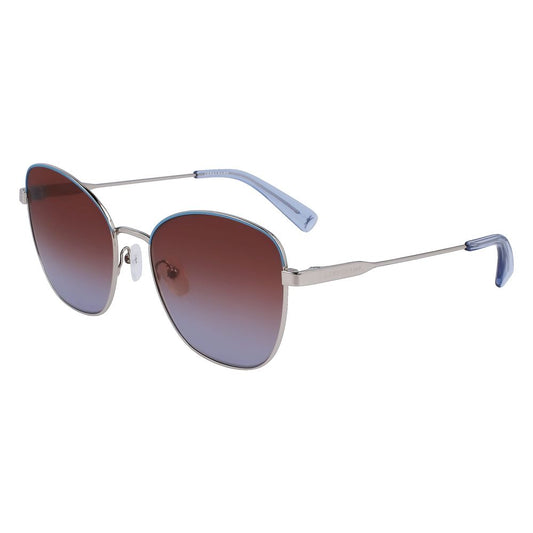 Longchamp Women’s Sunglasses – Grey Metal Frame with Gradient Lenses, 57mm