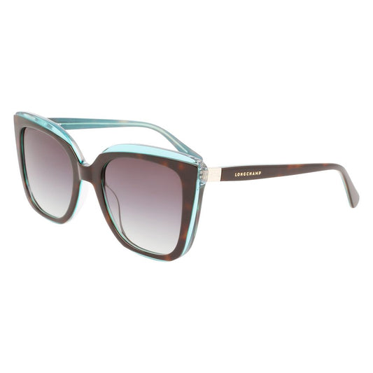 Longchamp Women’s Sunglasses – Beige Acetate Frame with Grey Lenses, 53mm