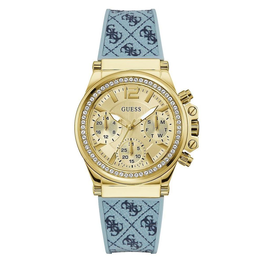 Guess Women’s Blue Silicone and Gold Analogue Watch