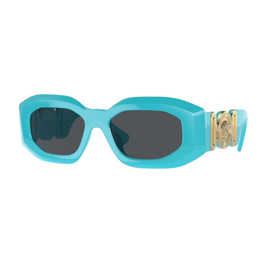 Versace Women's Blue Medusa Biggie Sunglasses with Grey Lenses - Medusa Emblem Design