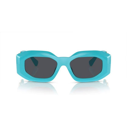 Versace Women's Blue Medusa Biggie Sunglasses with Grey Lenses - Medusa Emblem Design