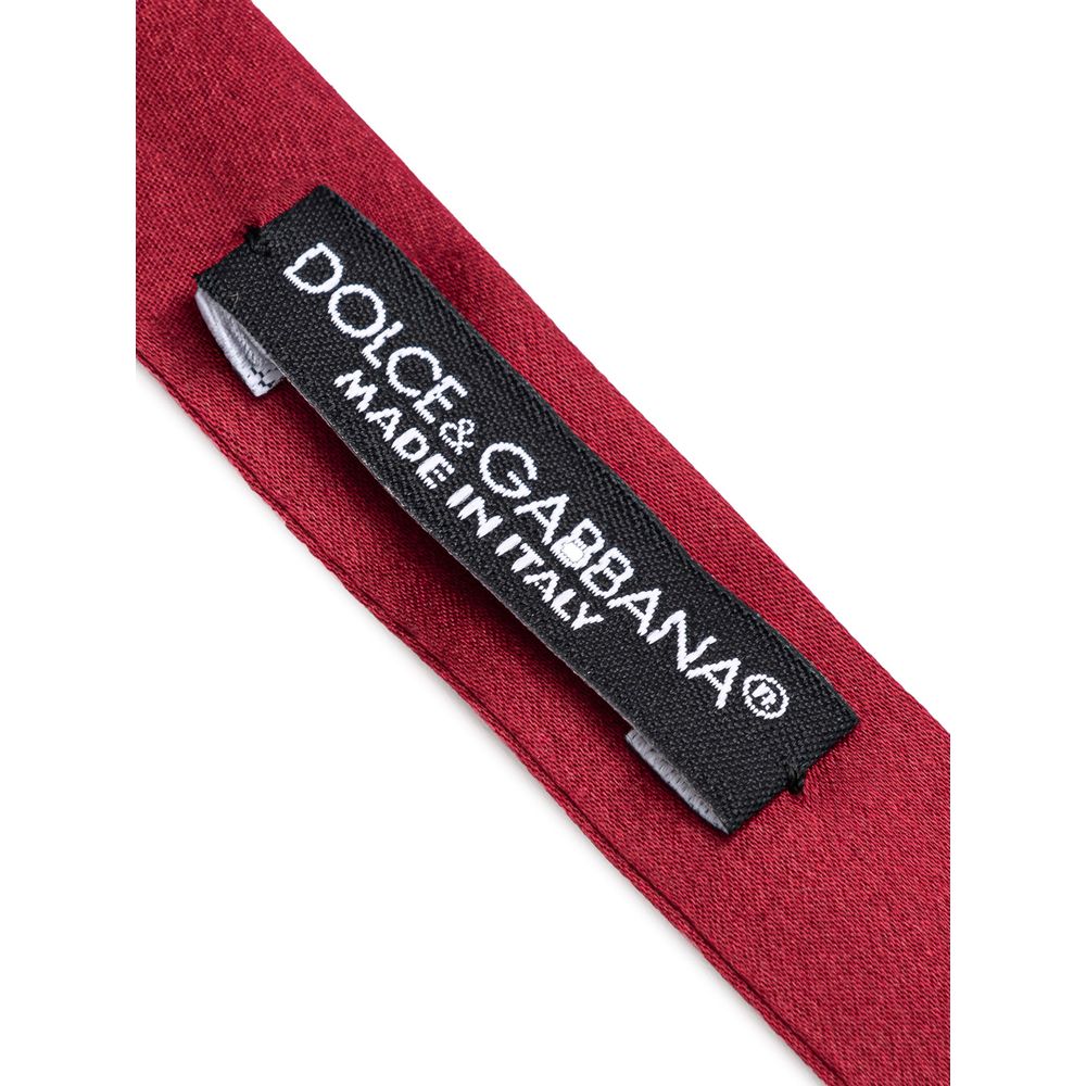 Dolce & Gabbana Burgundy Silk Bow Tie