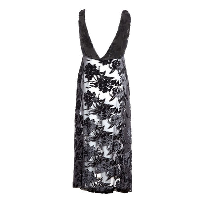 Elegant Black Viscose Dress by Lardini