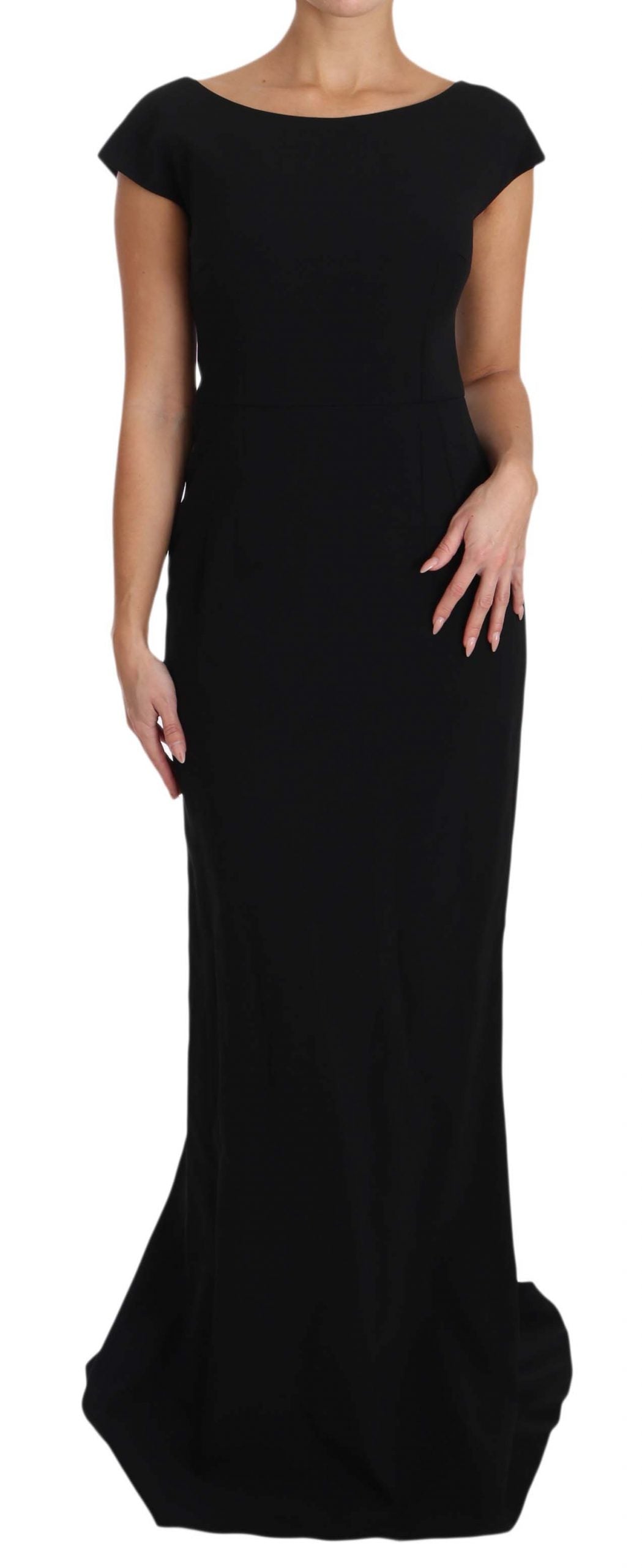  - Elegant Black Maxi Sheath Dress