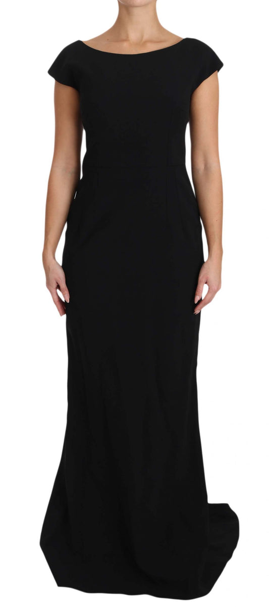  - Elegant Black Maxi Sheath Dress