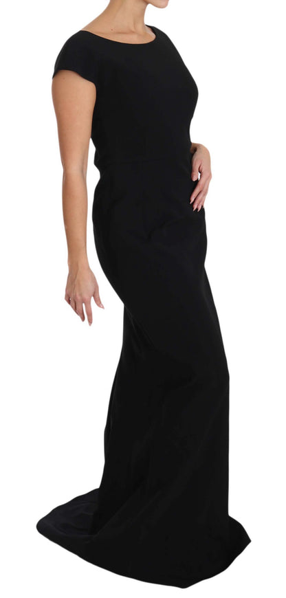  - Elegant Black Maxi Sheath Dress