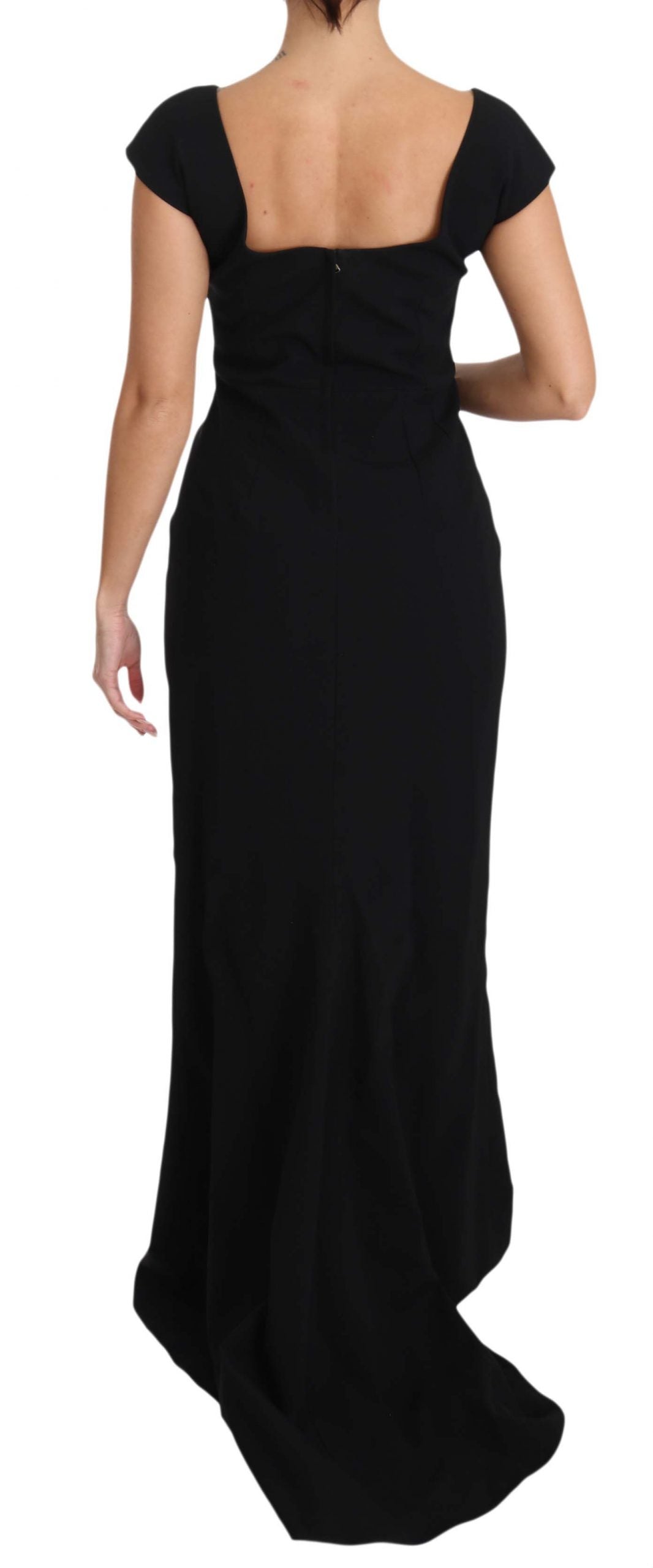  - Elegant Black Maxi Sheath Dress