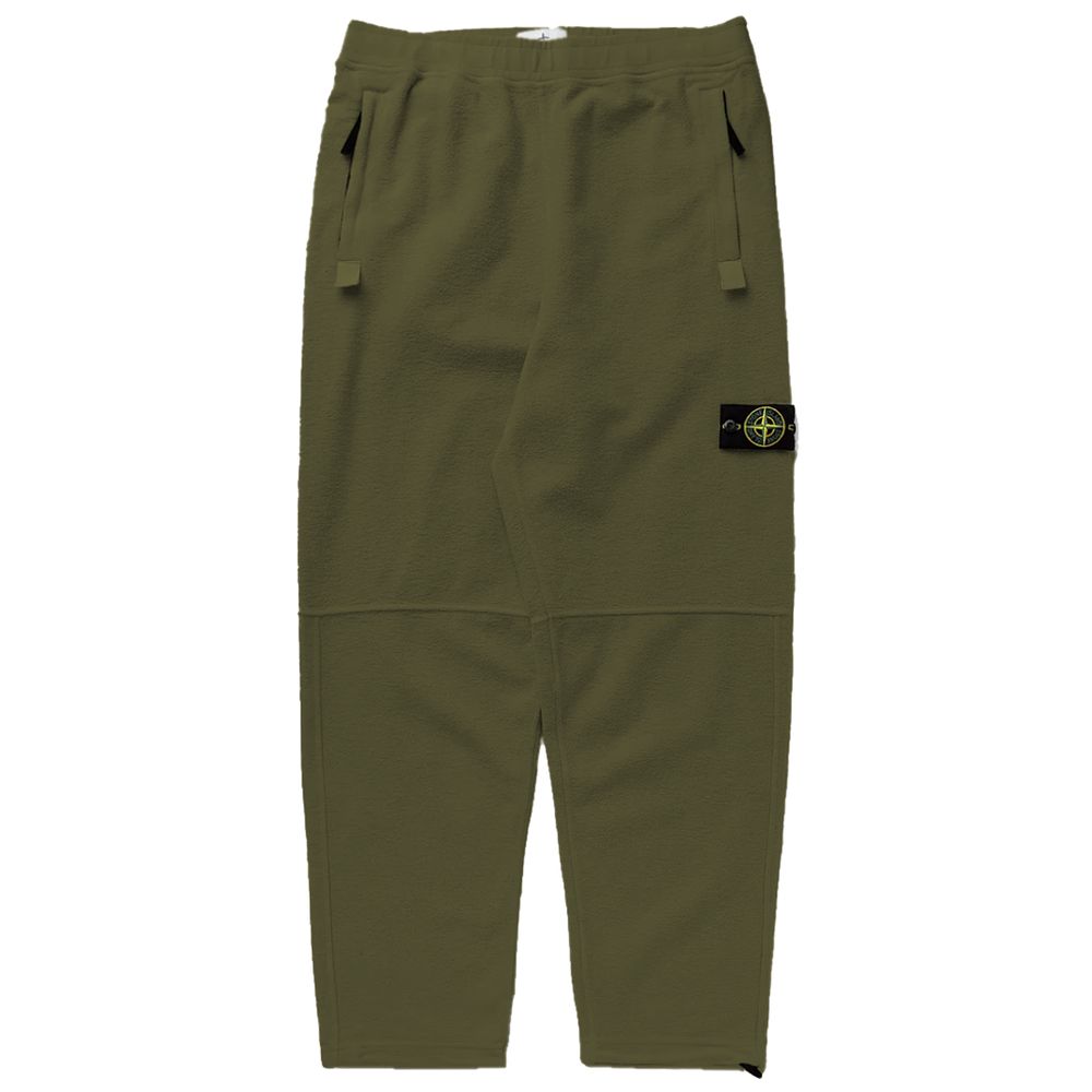 Stone Island Green Cotton Fleece Trousers