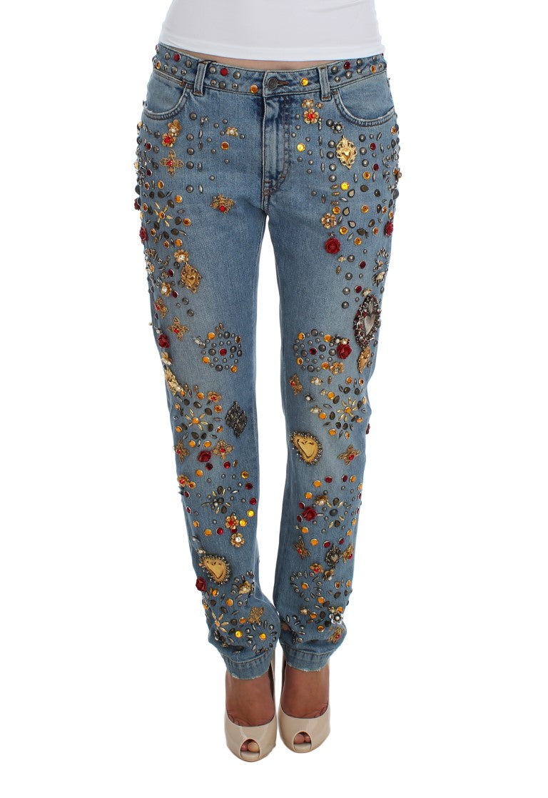  - Enchanted Sicily Crystal Heart Boyfriend Jeans