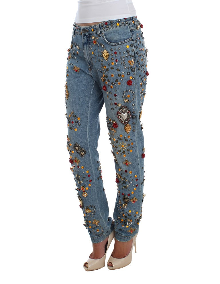  - Enchanted Sicily Crystal Heart Boyfriend Jeans