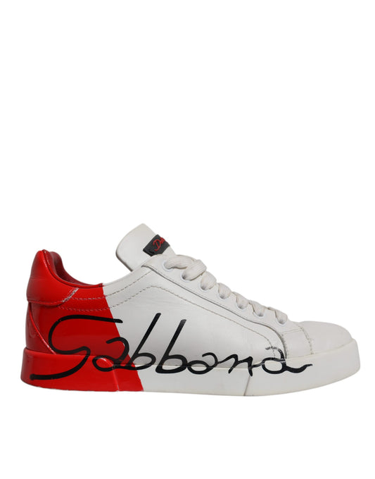 Dolce & Gabbana Red & Portofino Logo Sneakers for Women