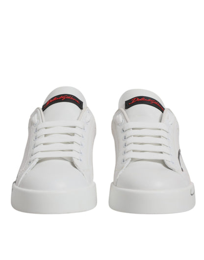 Dolce & Gabbana White & Red Logo Portofino Sneakers for Women