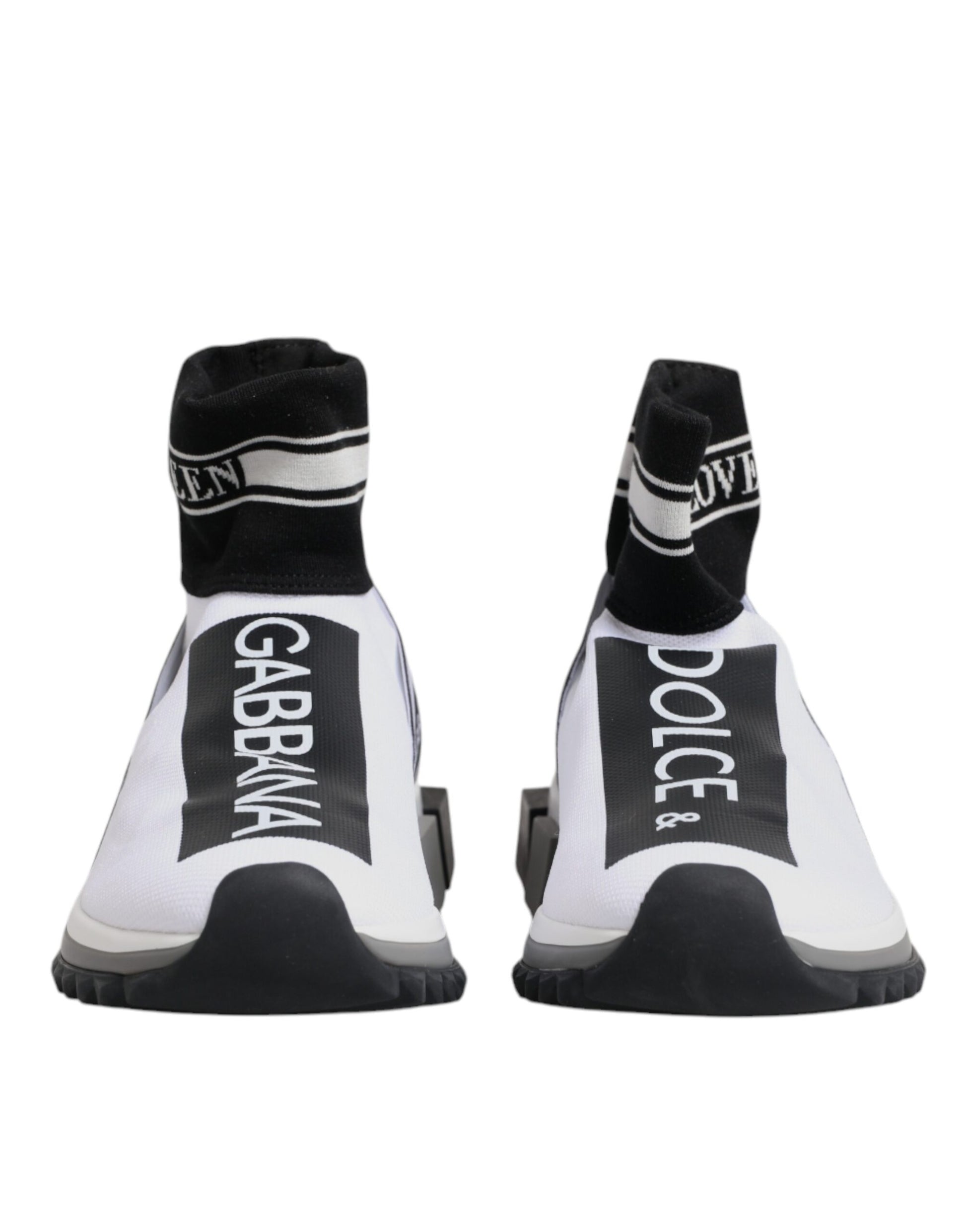 Dolce & Gabbana Sorrento White Black Socks Sneakers Shoes