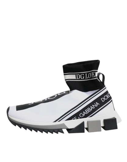 Dolce & Gabbana Sorrento White Black Socks Sneakers Shoes