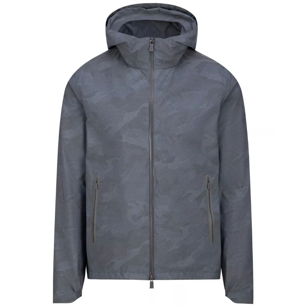 Herno Blue Camouflage Nylon Jacket