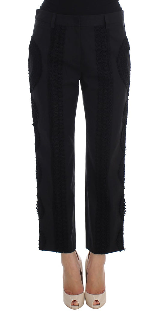  - Elegant Black Torero Capri Pants