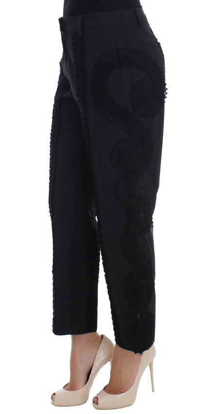  - Elegant Black Torero Capri Pants