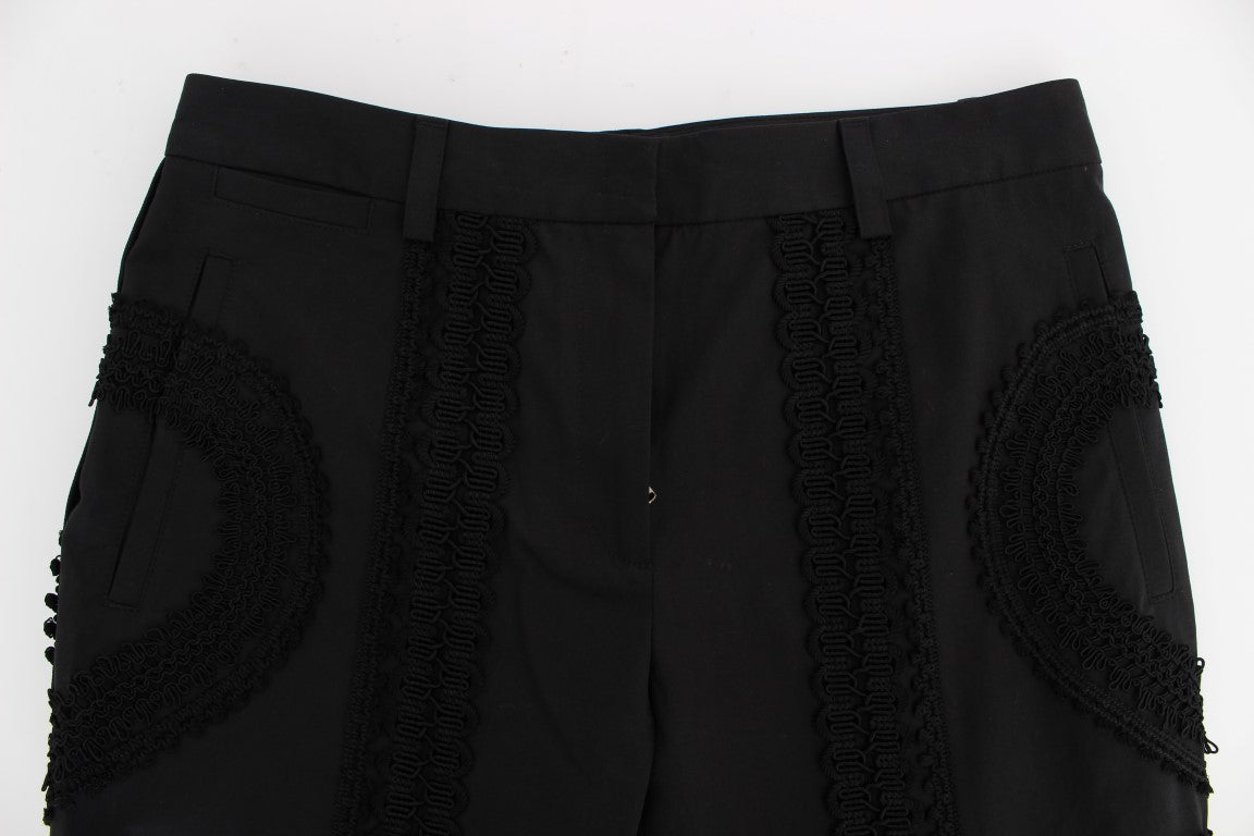  - Elegant Black Torero Capri Pants