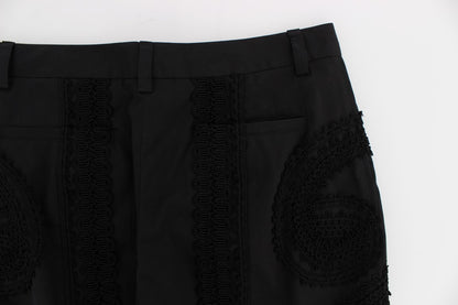  - Elegant Black Torero Capri Pants