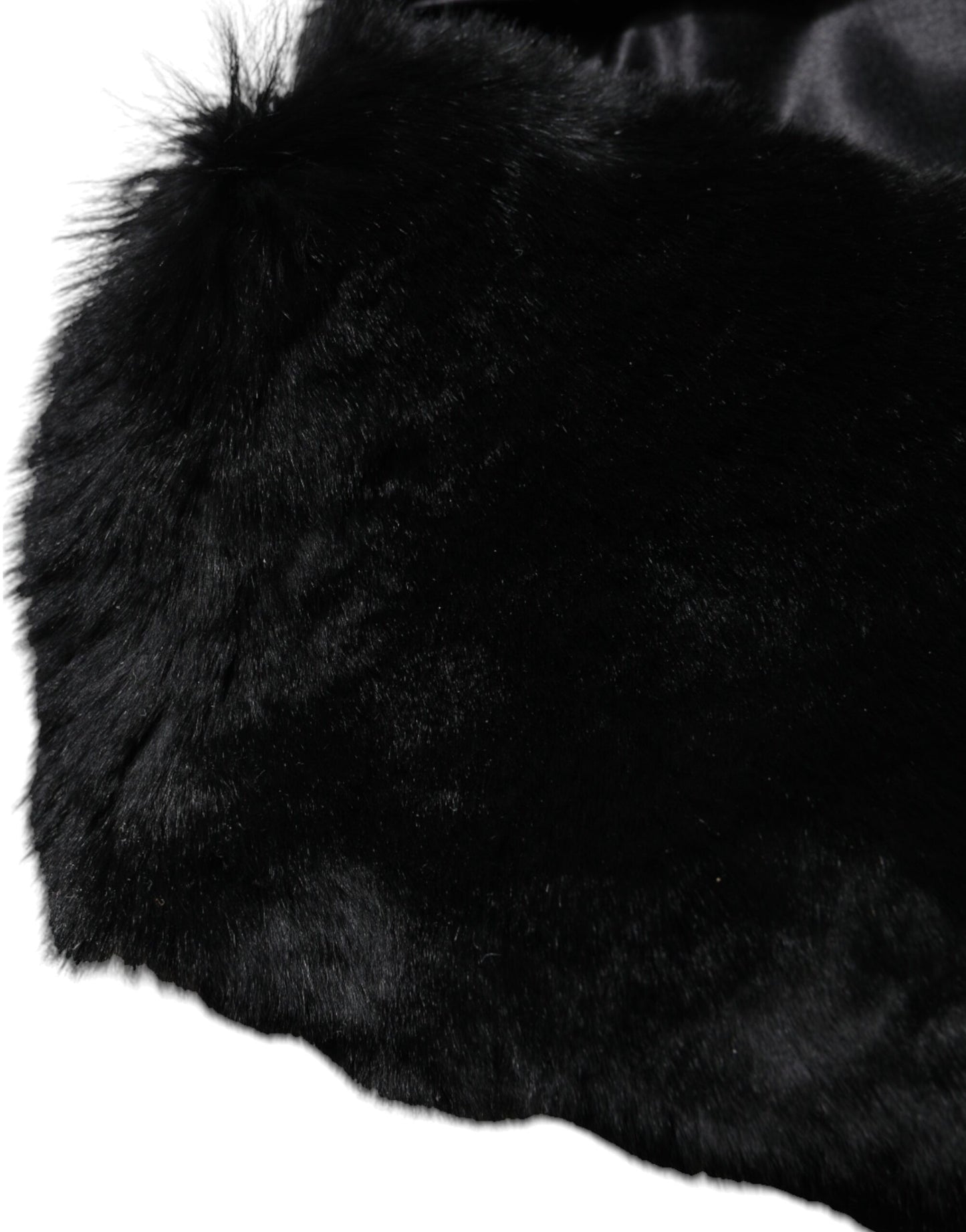 Dolce & Gabbana Black Lamb Fur Collar Women's Neck Wrap Scarf