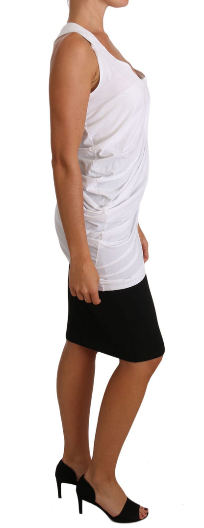  - Elegant White Tie Back Tank Top Tee