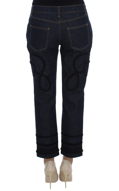  - Embroidered Capri Jeans for Elegant Styling