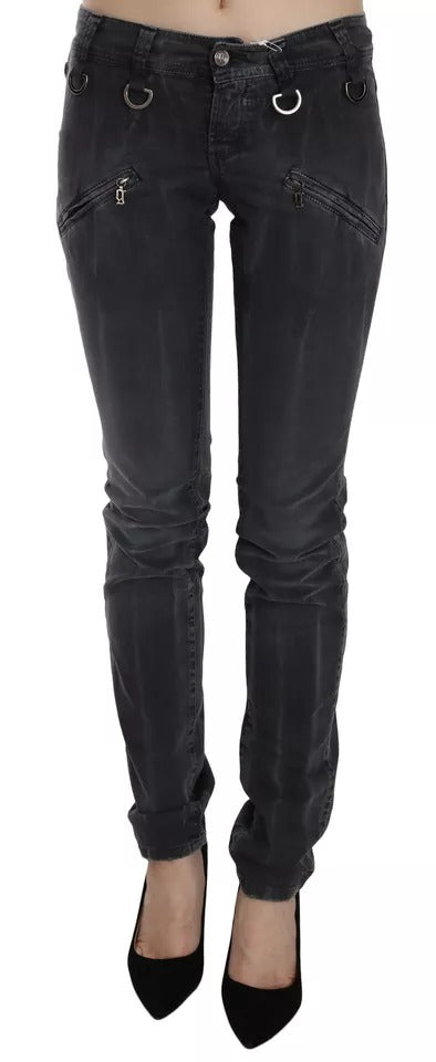 John Galliano Grey Washed Low Waist Skinny Denim Jeans