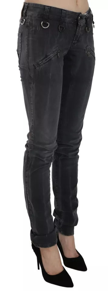 John Galliano Grey Washed Low Waist Skinny Denim Jeans