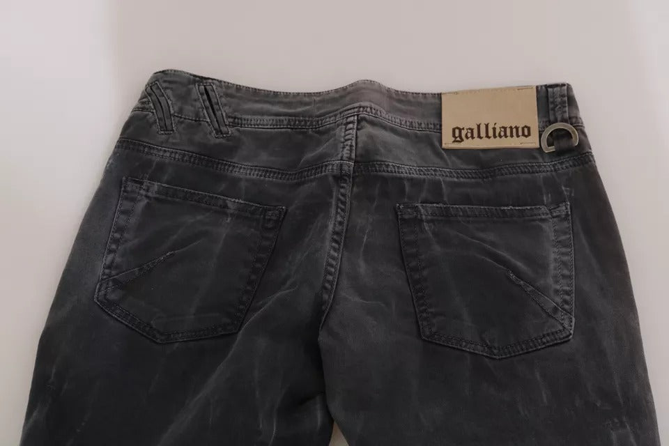 John Galliano Grey Washed Low Waist Skinny Denim Jeans